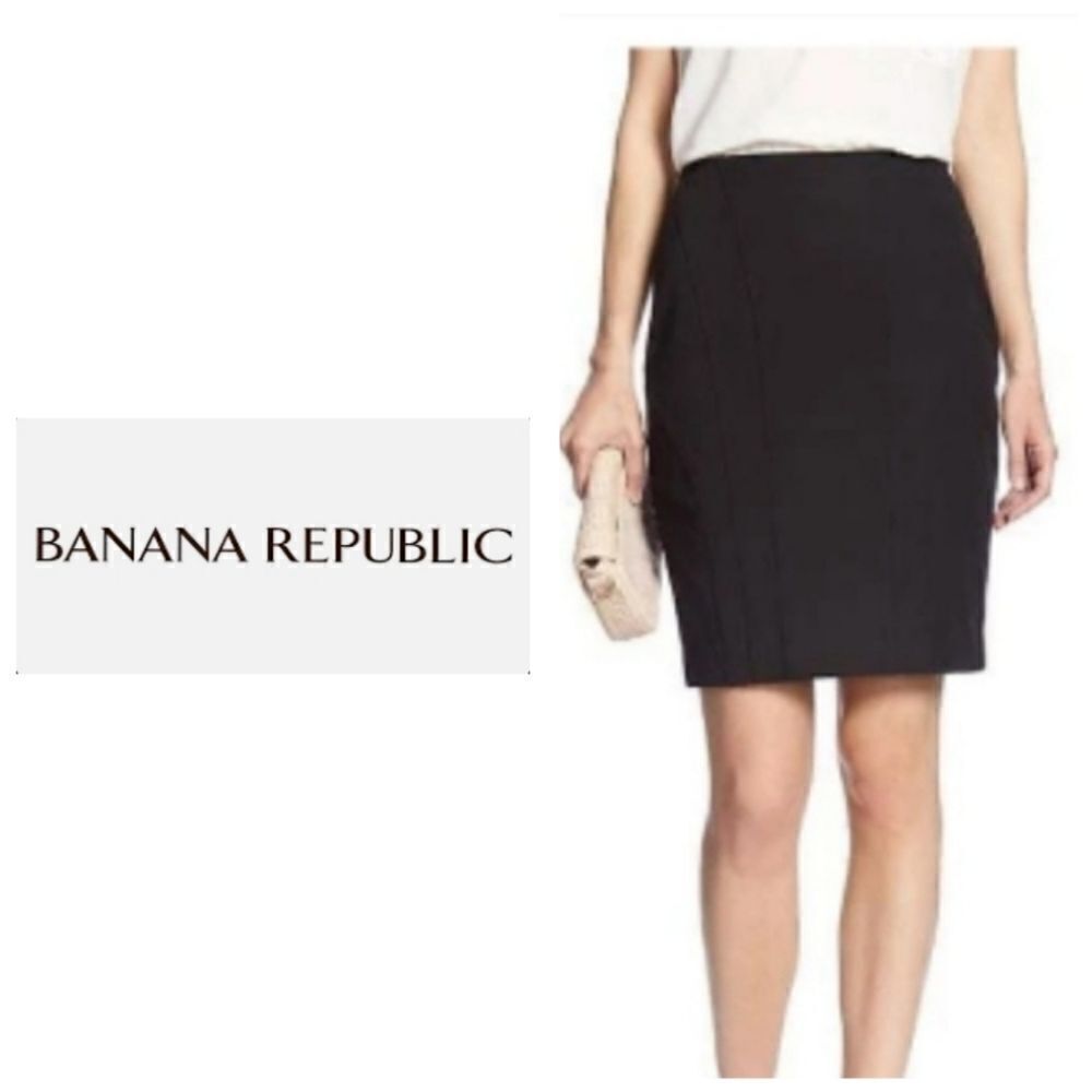 Banana Republic Black Stretch Seamed Mini Skirt